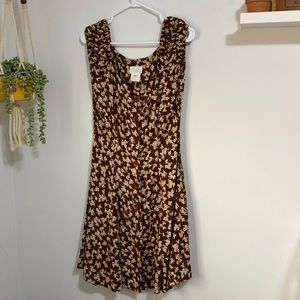 vintage brown floral dress
